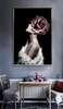 Framed Painting - Girl with a rose, 50 x 75 см