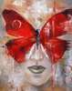 Poster - Fluturele roșu, 60 x 90 см, Poster inramat pe sticla
