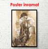Постер - Девушка в цветах, 45 x 90 см, Постер на Стекле в раме, Фэнтези