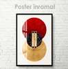 Poster - Burgundy and gold painting, 60 x 90 см, Framed poster on glass, Abstract