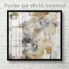 Poster - Delicate flowers, 100 x 100 см, Framed poster on glass, Botanical