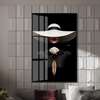 Poster - The mysterious girl in the white hat, 30 x 45 см, Canvas on frame, Glamour