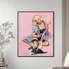 Poster - Marilyn Monroe și o pisică drăguță, 60 x 90 см, Poster inramat pe sticla, Persoane Celebre