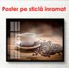 Poster - O cană de cafea pe masă, 90 x 60 см, Poster înrămat, Alimente și Băuturi