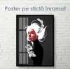 Poster - Girl with white hair, 100 x 100 см, Framed poster on glass, Fantasy