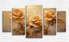 Modular picture, Beige roses in vintage style, 108 х 60