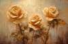 Modular picture, Beige roses in vintage style, 108 х 60