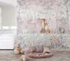 Wall Mural - Foxes and cute animals in the pink forest