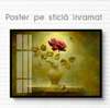 Poster - Red rose, 90 x 60 см, Framed poster on glass, Flowers