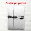 Poster - Peisaj marin, 45 x 90 см, Poster inramat pe sticla, Alb Negru