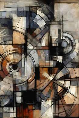 Poster - Abstraction in brown colors, 60 x 90 см, Framed poster, Abstract