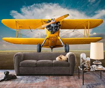 Wall Mural - Yellow plane