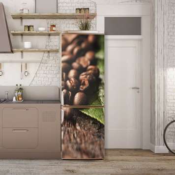 3D door sticker, Natural coffee beans, 60 x 90cm, Door Sticker