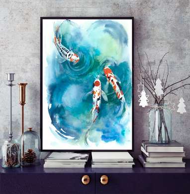 Poster - Pește Japonez, 60 x 90 см, Poster înrămat