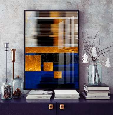 Poster - Pictură decorativă strălucitoare, 60 x 90 см, Poster inramat pe sticla, Abstracție