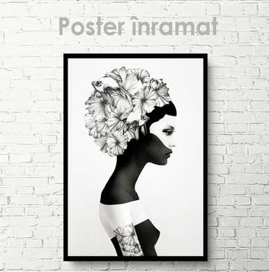 Постер - Живой венок, 60 x 90 см, Постер на Стекле в раме, Черно Белые