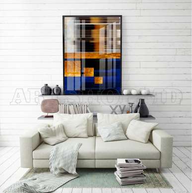 Poster - Pictură decorativă strălucitoare, 60 x 90 см, Poster inramat pe sticla, Abstracție