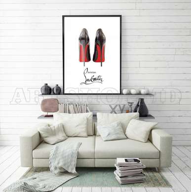 Poster - Christian Louboutin Shoes, 30 x 60 см, Canvas on frame, Minimalism