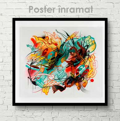 Постер - Разноцветная абстракция, 40 x 40 см, Холст на подрамнике