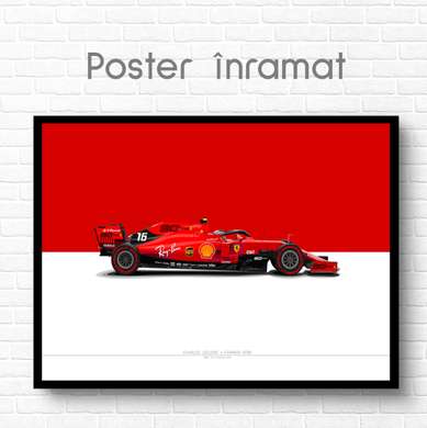 Poster - Red Formula 1, 90 x 45 см, Framed poster on glass, Transport