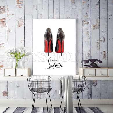 Poster - Christian Louboutin Shoes, 30 x 60 см, Canvas on frame, Minimalism