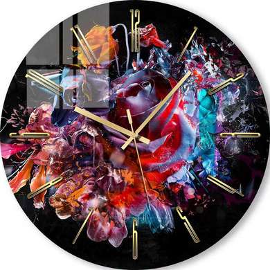 Glass clock - Bright Still Life, 40cm