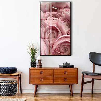 Постер - Пионовидные розы, 45 x 90 см, Постер на Стекле в раме