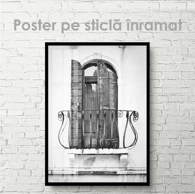 Poster - Balcony, 60 x 90 см, Framed poster on glass