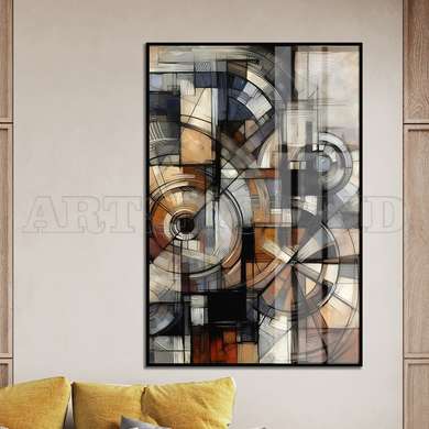 Poster - Abstraction in brown colors, 60 x 90 см, Framed poster, Abstract