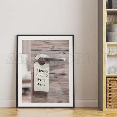 Poster - Please call 9 wine wine, 30 x 45 см, Canvas on frame, Quotes