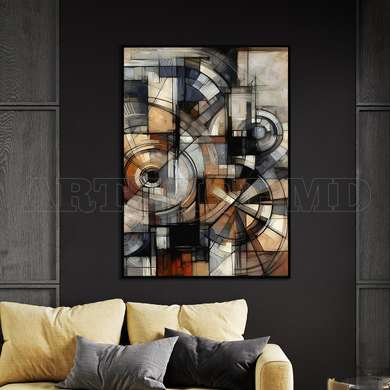 Poster - Abstraction in brown colors, 60 x 90 см, Framed poster, Abstract