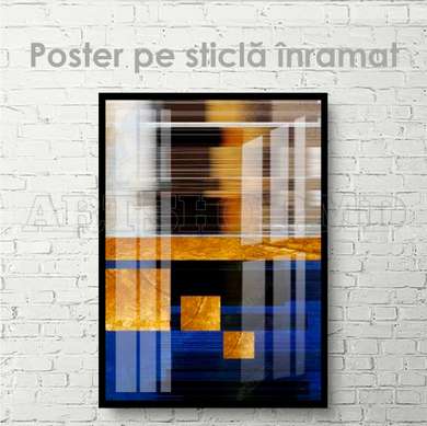 Poster - Pictură decorativă strălucitoare, 60 x 90 см, Poster inramat pe sticla, Abstracție