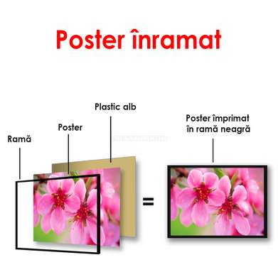 Poster - Pink spring flowers on a tree, 90 x 45 см, Framed poster, Flowers