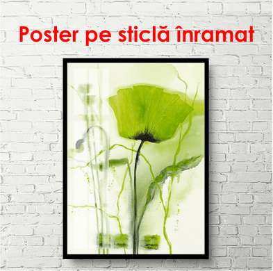 Poster - Green flower, 60 x 90 см, Framed poster, Provence