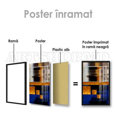 Poster - Pictură decorativă strălucitoare, 60 x 90 см, Poster inramat pe sticla, Abstracție