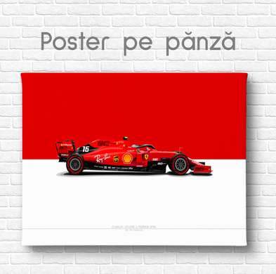 Poster - Red Formula 1, 90 x 45 см, Framed poster on glass, Transport