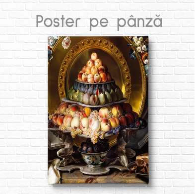 Постер - Фруктовое блюдо, 60 x 90 см, Постер на Стекле в раме, Натюрморт