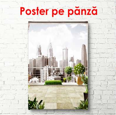 Poster - Vedere la oraș, 60 x 90 см, Poster inramat pe sticla, Orașe și Hărți