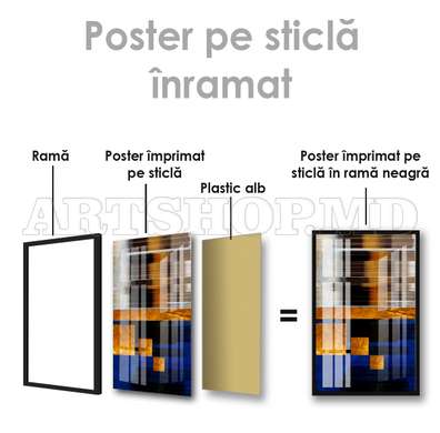 Постер - Яркая декоративная картина, 60 x 90 см, Постер на Стекле в раме, Абстракция