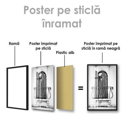 Poster - Balconul, 60 x 90 см, Poster inramat pe sticla