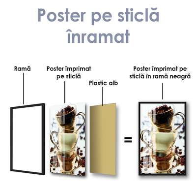 Poster - Coffee set, 30 x 60 см, Canvas on frame