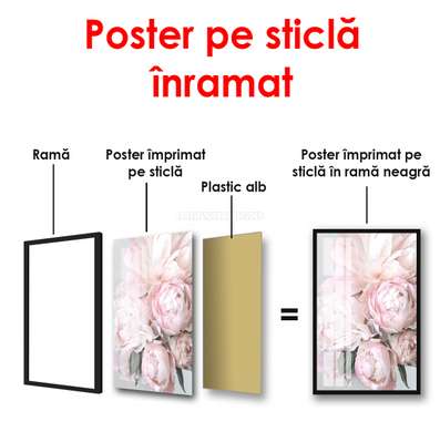 Poster - The most delicate bouquet of peonies, 30 x 60 см, Canvas on frame, Flowers