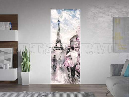 Stickere 3D pentru uși, Paris, 60 x 90cm, Autocolant pentru Usi