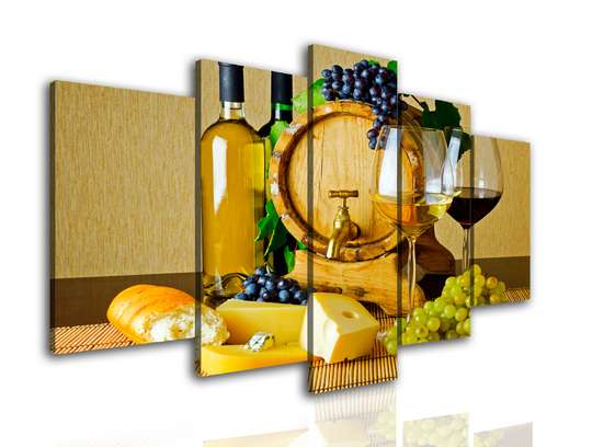 Modular picture, Wine with cheese., 108 х 60
