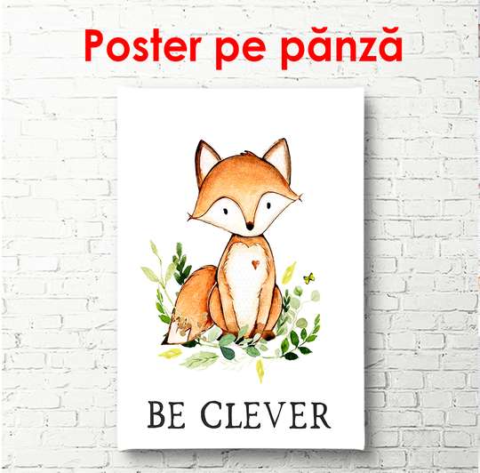 Poster - Chanterelle pe un fundal alb, 60 x 90 см, Poster înrămat, Pentru Copii