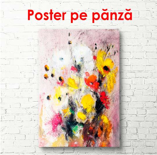 Постер - Абстрактный цветочный натюрморт, 60 x 90 см, Постер в раме