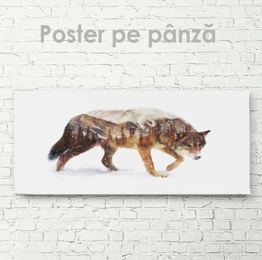 Постер, Волк, 45 x 30 см, Холст на подрамнике, Животные