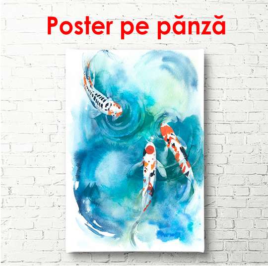 Poster - Japanese fish, 60 x 90 см, Framed poster