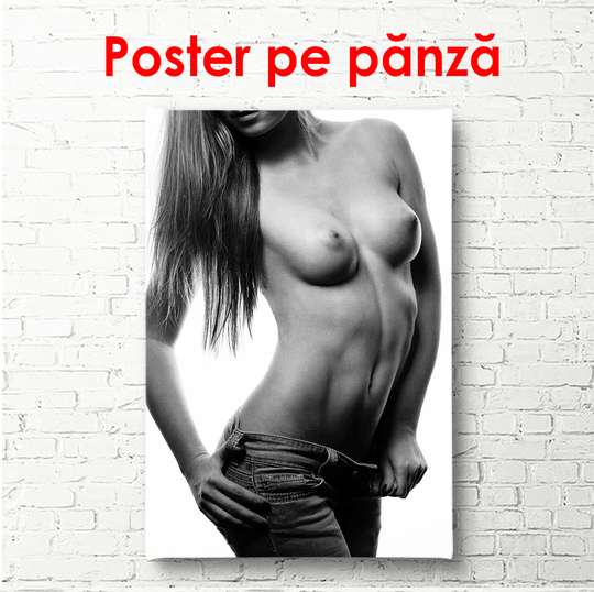 Poster - Girl with long hair, 60 x 90 см, Framed poster, Nude