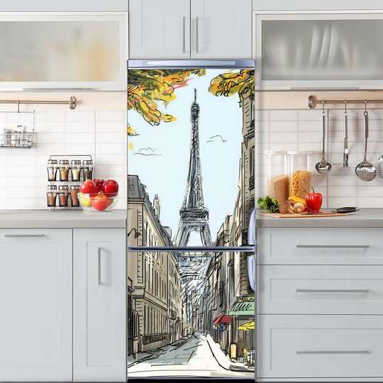 3D door sticker, Paris on paper, 60 x 90cm